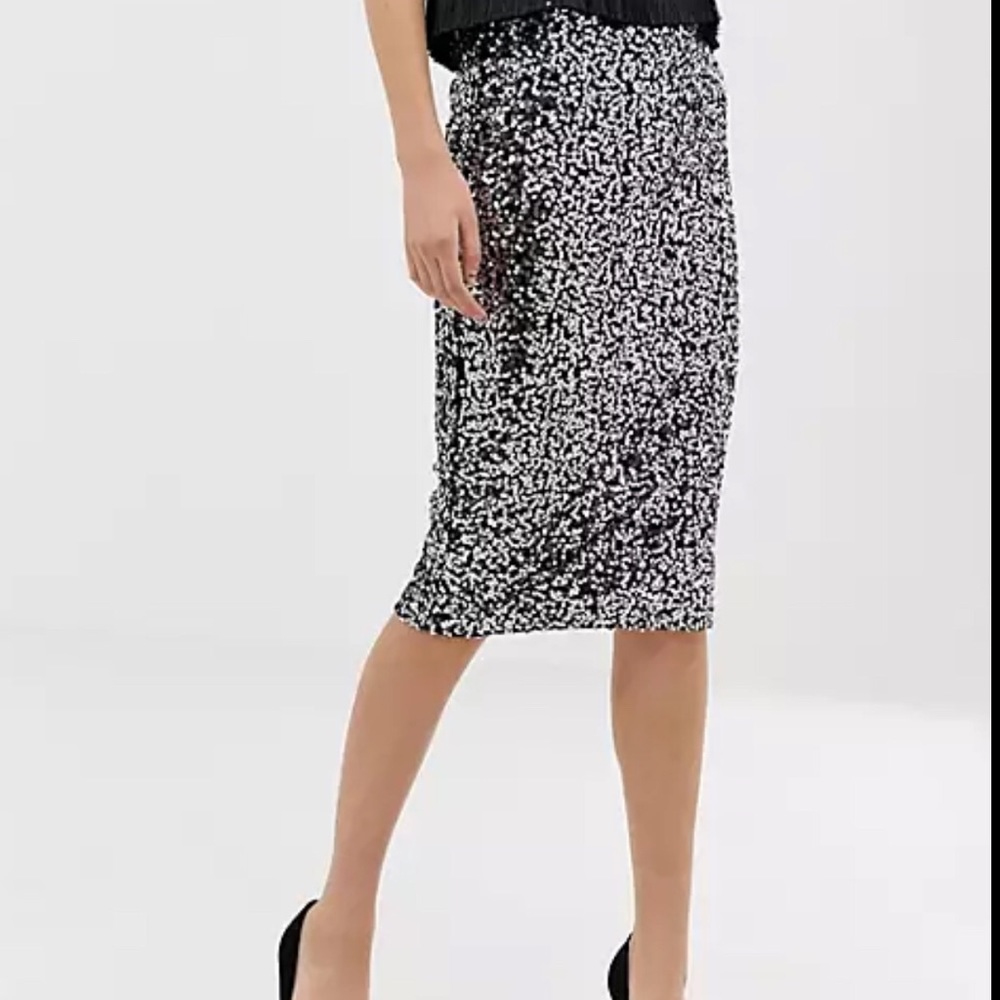 Warehouse sequin skirt